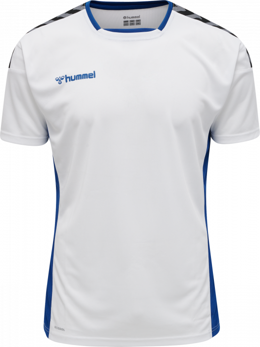 Hummel - Authentic Poly Jersey S/s - Blanc & true blue